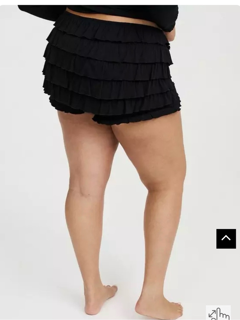 New!  Torrid Black Ruffle Bloomer Shorts - Picture 3 of 7